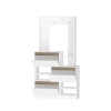 Arum Entryway Coat Rack with Shoe Cabinets and Shelves - White & Walnut