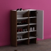 Labisa Shoes Storage Cabinet Shelf - Walnut & White