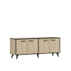 Crystal Sideboard with Cabinets - Oak & Black Band