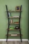 DISCONTINUED - Star Wood Bookcase with Metal Frame - Walnut & Black