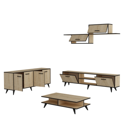 Crystal Living Room Set - TV Stand & Entertainment Center, Sideboard and Coffee Table