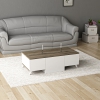 Anima Coffee Table with Storage Cabinets - White & Walnut