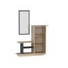 Albero Dresuar with Cabinet, Shelves and Mirror - Anthracite & Oak