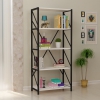 Hilda  Metal Manufactured Wood Bookcase - White & Black