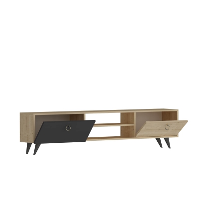 Pino TV Stand and Media Console - Anthracite & Oak