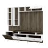 DISCONTINUED - Crown TV Stand and Entertainment Center - White & Walnut