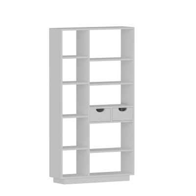 Revna Bookcase with Drawers and Shelves - White