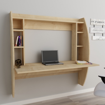 Renaye Computer Desk with Shelves - Oak