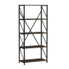 Hilda Metal Manufactured Wood Bookcase - Walnut & Black