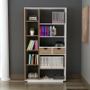 Revna Bookcase with Drawers and Shelves - White & Walnut