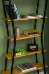 DISCONTINUED - Star Wood Bookcase with Metal Frame - Oak & Black