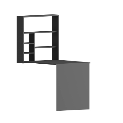 Merril Wall Mounted Foldable Computer Desk with Shelves - Anthracite