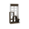 Odina Hallway Coat Rack with Cabinet and Shelves - White & Walnut