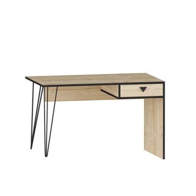 Emily Computer Desk with Drawer - Oak & Black