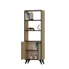 Crystal Bookcase with Cabinets and Shelves - Oak & Black