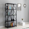 Hilda Metal Manufactured Wood Bookcase - Black Marble Effect