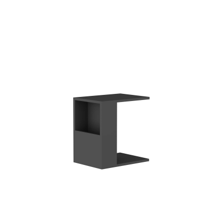 Charles Side End Table with Storage Shelf - Anthracite