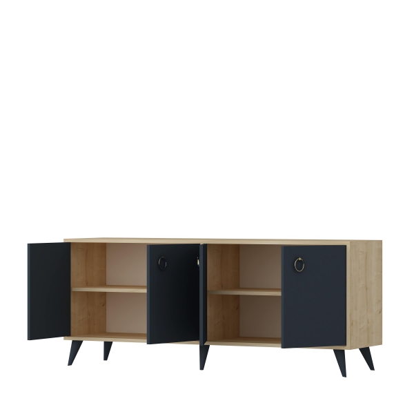 Ariana Sideboard with Cabinets - Anthracite & Oak