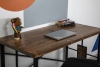 Lizbon Solid Wood Metal Computer Desk - Walnut & Black