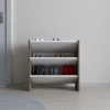 Elarco 2 Tier Shoe Storage Shelf - White & Walnut