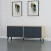 Ariana Sideboard with Cabinets - Anthracite & Oak