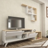 Pilmin TV Stand and Entertainment Center - White & Oak