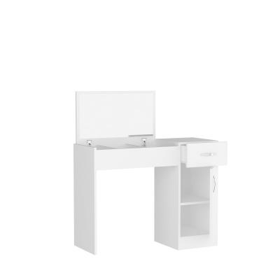 Agnes Makeup Vanity Table with Mirror - White