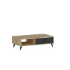 Ariana Coffee Table with Storage Cabinet Shelf - Anthracite & Oak