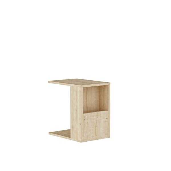 Charles Side End Table with Storage Shelf - Oak