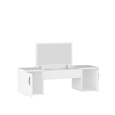 Marie Wall Mounted Makeup Vanity Table with Mirror - White