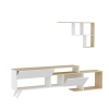 Pilmin TV Stand and Entertainment Center - White & Oak