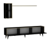 Frida TV Stand and Entertainment Center - Black Marble Effect & Gold