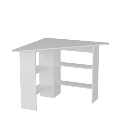 Gredos Computer Desk with Shelves - White