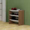 Elarco 2 Tier Shoe Storage Shelf - White & Walnut