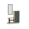 Albero Dresuar with Cabinet, Shelves and Mirror - Anthracite & Oak