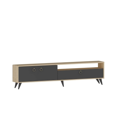 Grosso TV Stand and Media Console - Anthracite & Oak