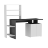 Lake Computer Desk with Cabinets and Shelves - White & Anthracite