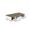 Anima Coffee Table with Storage Cabinets - White & Walnut