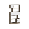 Ricardo Bookcase with Cabinets and Shelves - White & Walnut