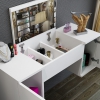 Marie Wall Mounted Makeup Vanity Table with Mirror - White