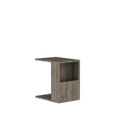 Charles Side End Table with Storage Shelf - Walnut