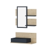 Alloro Dresuar with Drawer and Mirror - Anthracite & Oak