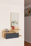 Cielo Dresuar with Drawer and Mirror - Anthracite & Oak