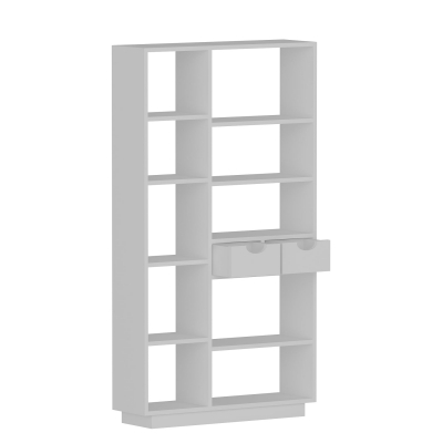 Revna Bookcase with Drawers and Shelves - White