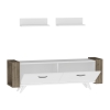 Zeya TV Stand and Entertainment Center - White & Walnut