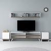 Callis TV Stand and Entertainment Center - White & Walnut