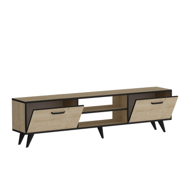 Yewana TV Stand and Media Console - Oak & Black