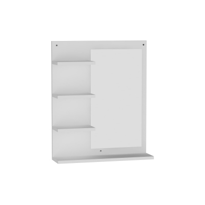 Tamina Whatnot Etajer Shelf with Mirror - White