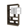 Douro Bookcase with Cabinet and Shelves - White & Walnut