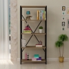 Hilda Metal Manufactured Wood Bookcase - Walnut & Black